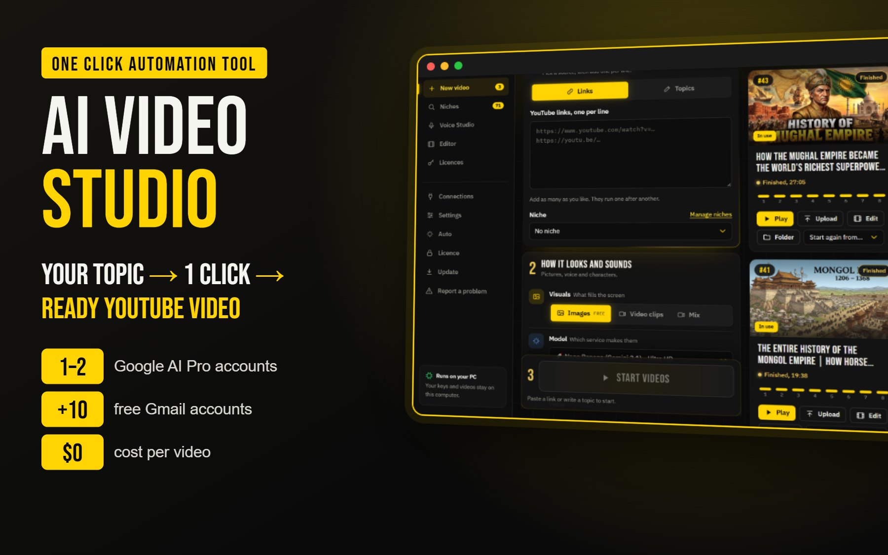 AI Video Studio: one click automation tool